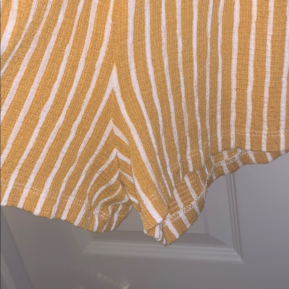 Love Tree Yellow and White Striped Romper - Picture 3 of 4